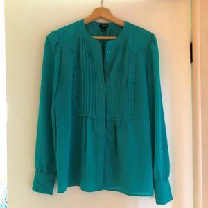 J Crew polyester pleated blouse